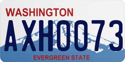 WA license plate AXH0073