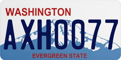WA license plate AXH0077