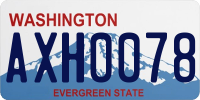 WA license plate AXH0078
