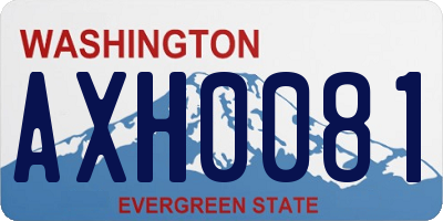 WA license plate AXH0081