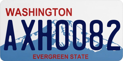 WA license plate AXH0082