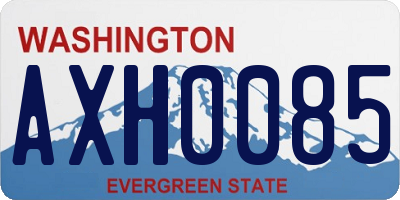 WA license plate AXH0085