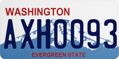 WA license plate AXH0093