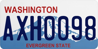 WA license plate AXH0098