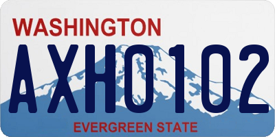 WA license plate AXH0102