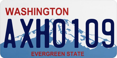 WA license plate AXH0109
