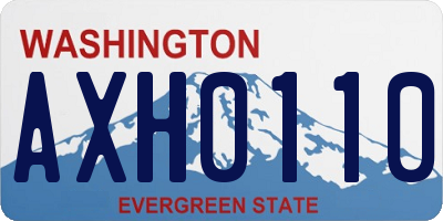 WA license plate AXH0110