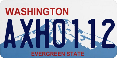 WA license plate AXH0112