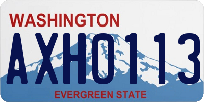 WA license plate AXH0113
