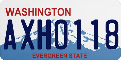 WA license plate AXH0118