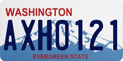 WA license plate AXH0121