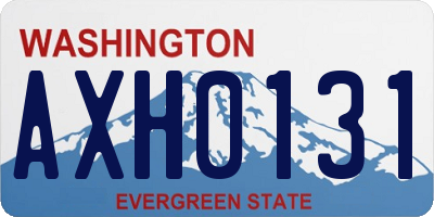 WA license plate AXH0131