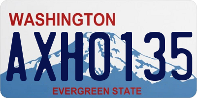 WA license plate AXH0135