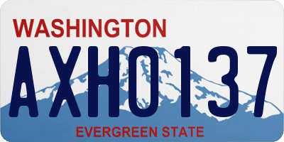 WA license plate AXH0137