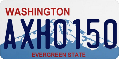 WA license plate AXH0150