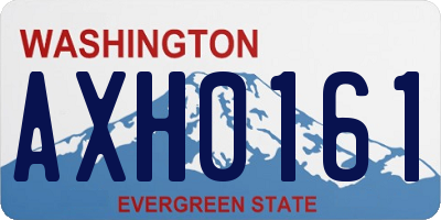 WA license plate AXH0161