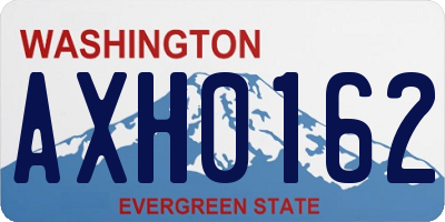 WA license plate AXH0162
