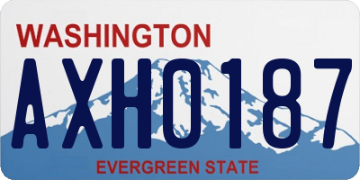 WA license plate AXH0187