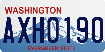 WA license plate AXH0190