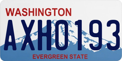 WA license plate AXH0193