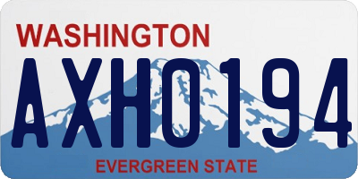 WA license plate AXH0194