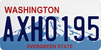 WA license plate AXH0195