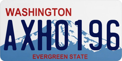WA license plate AXH0196