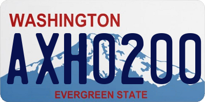 WA license plate AXH0200