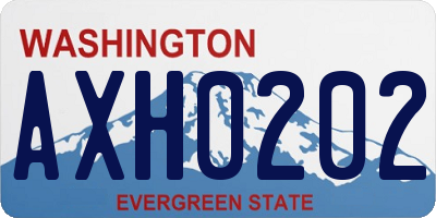 WA license plate AXH0202