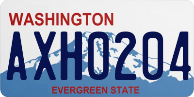 WA license plate AXH0204