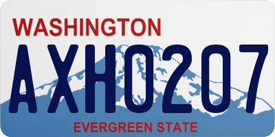 WA license plate AXH0207