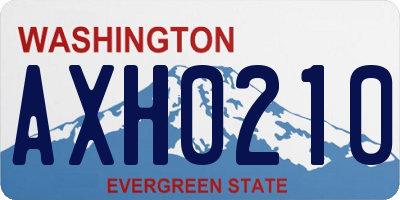 WA license plate AXH0210