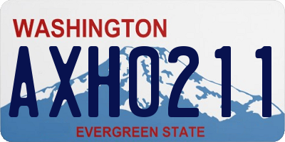 WA license plate AXH0211