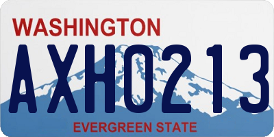 WA license plate AXH0213