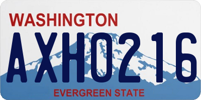 WA license plate AXH0216