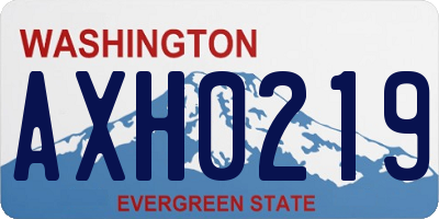 WA license plate AXH0219