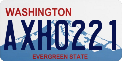 WA license plate AXH0221