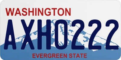 WA license plate AXH0222