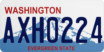 WA license plate AXH0224