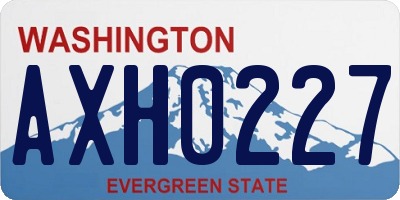 WA license plate AXH0227