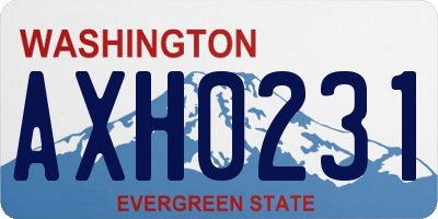 WA license plate AXH0231