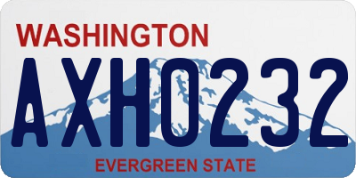 WA license plate AXH0232