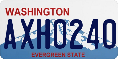 WA license plate AXH0240