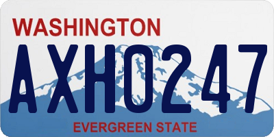 WA license plate AXH0247