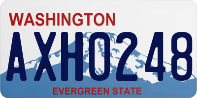 WA license plate AXH0248