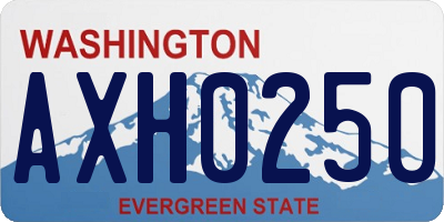 WA license plate AXH0250