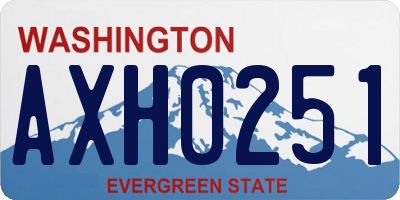 WA license plate AXH0251