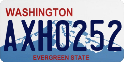 WA license plate AXH0252