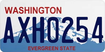 WA license plate AXH0254
