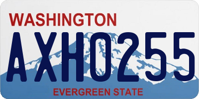 WA license plate AXH0255